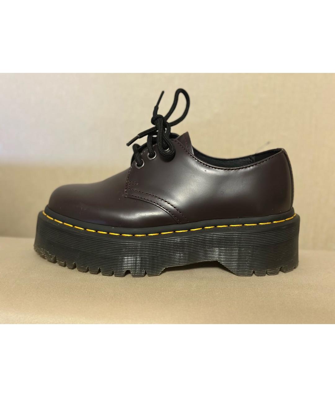 DR. MARTENS Бордовые кожаные ботинки, фото 7