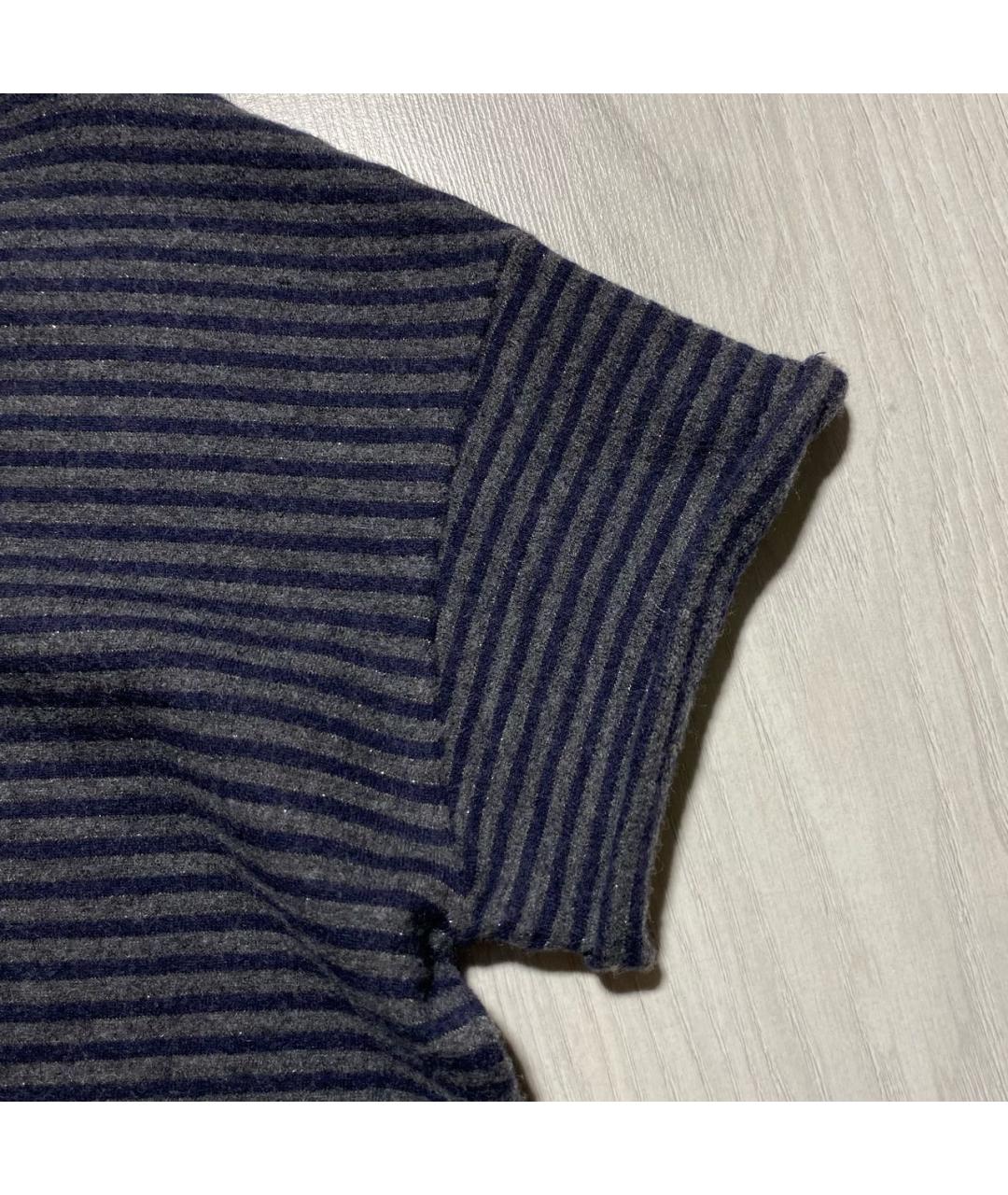 BRUNELLO CUCINELLI Антрацитовая шерстяная футболка, фото 7
