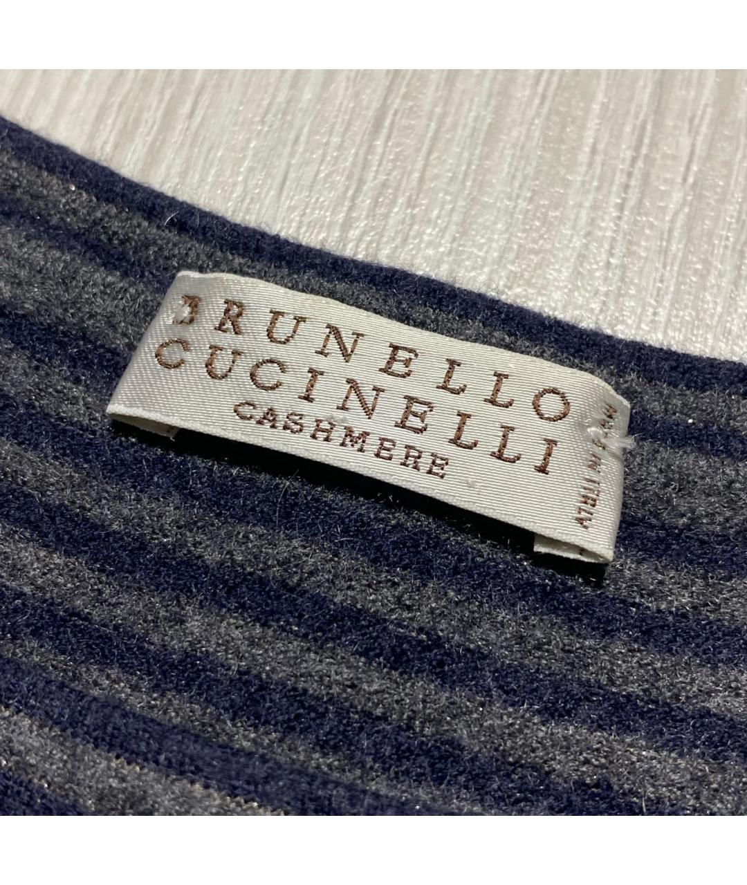 BRUNELLO CUCINELLI Антрацитовая шерстяная футболка, фото 4