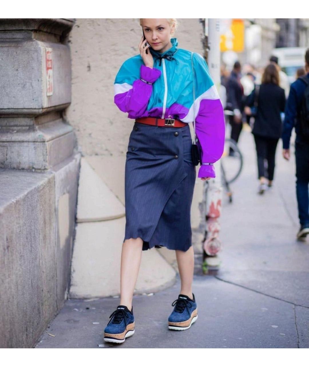 MIU MIU Синие кроссовки, фото 2