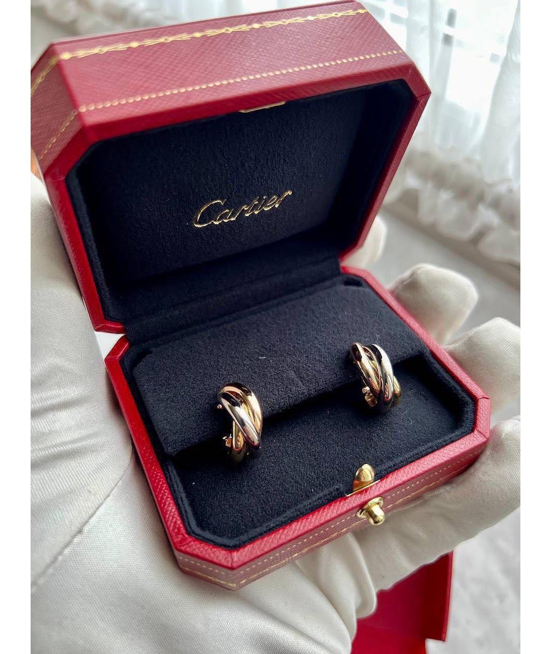 CARTIER Золотые серьги из белого золота, фото 2