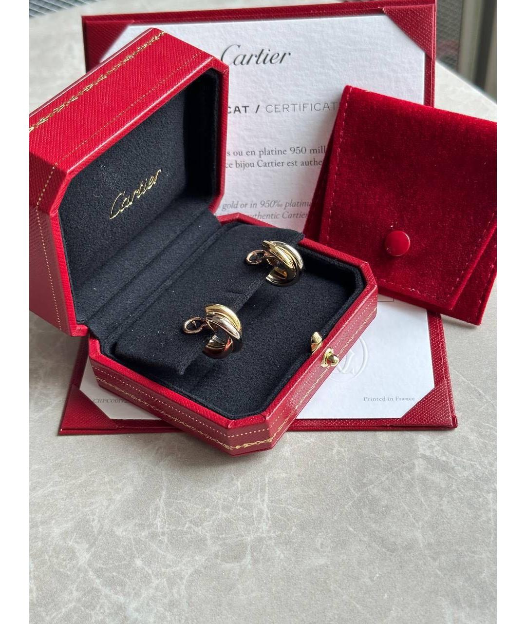 CARTIER Золотые серьги из белого золота, фото 3