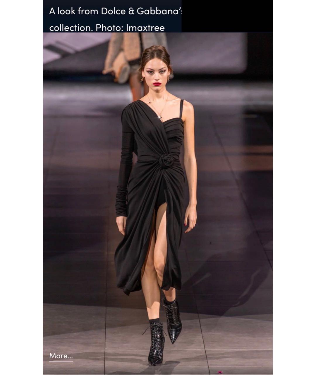 DOLCE&GABBANA Черное шерстяное вечернее платье, фото 5