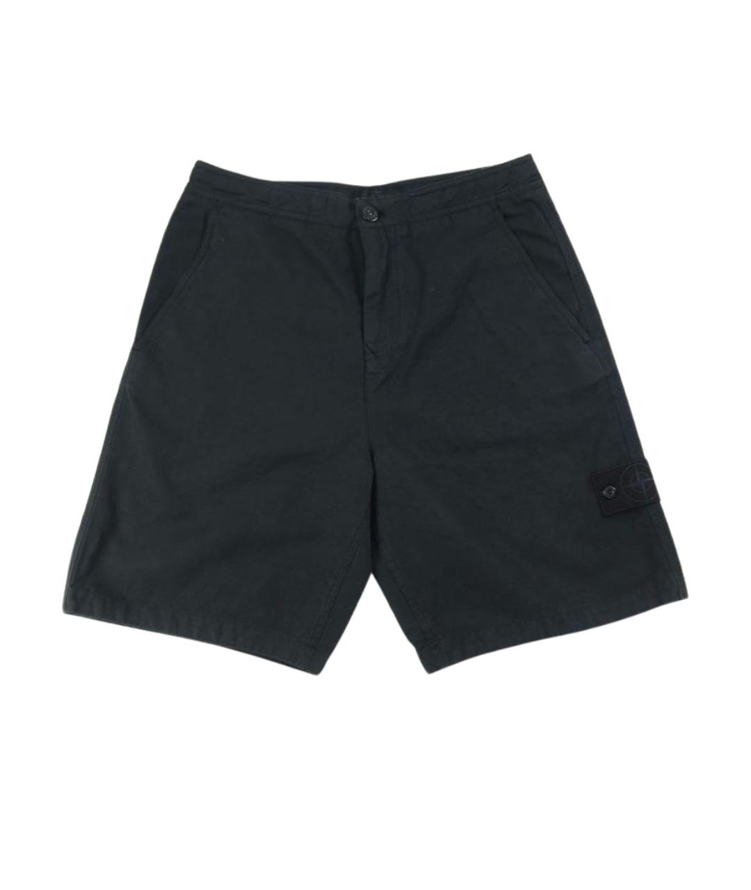 STONE ISLAND Черные хлопковые шорты, фото 1