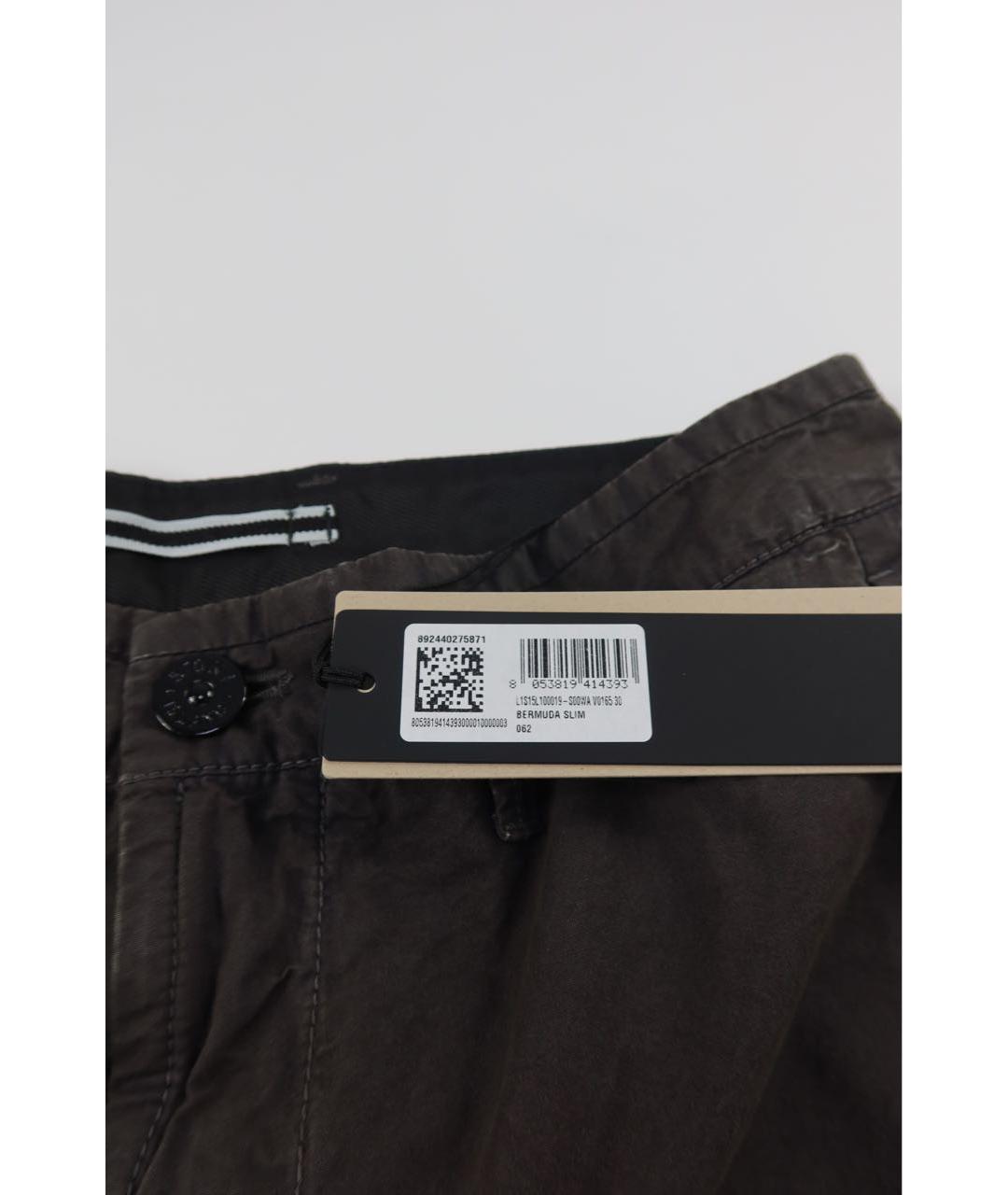STONE ISLAND Коричневые хлопковые шорты, фото 5