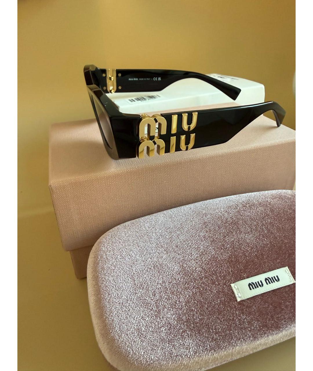 MIU MIU Черные пластиковые солнцезащитные очки, фото 5