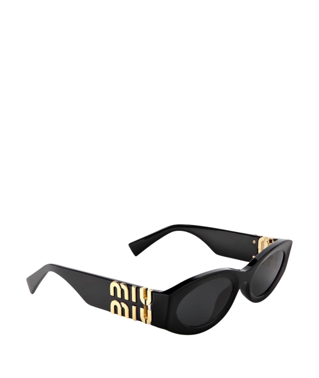 MIU MIU Черные пластиковые солнцезащитные очки, фото 1