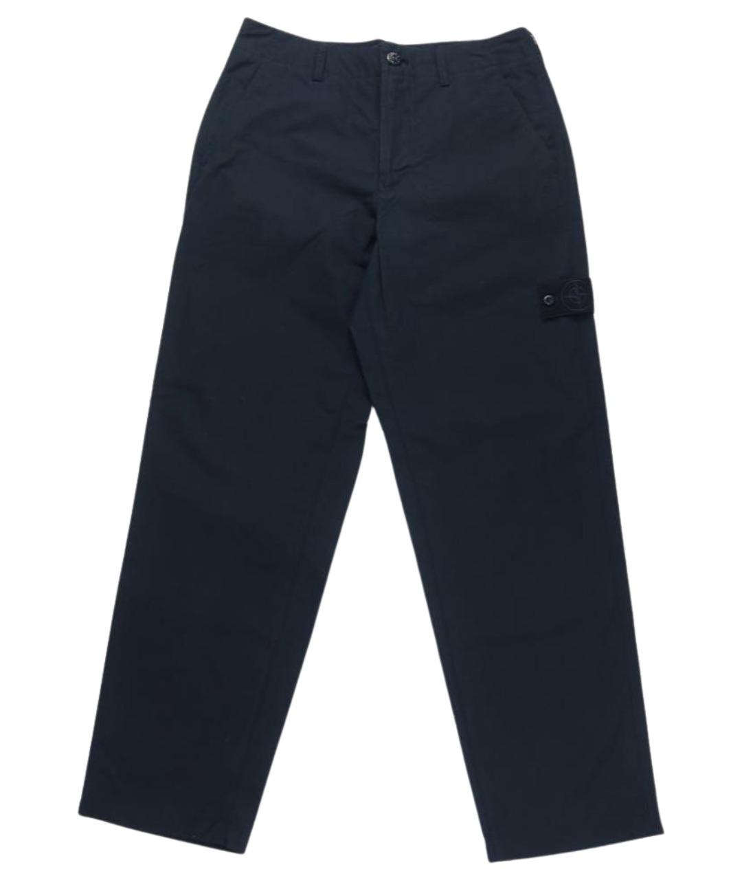 STONE ISLAND Темно-синие хлопковые повседневные брюки, фото 1