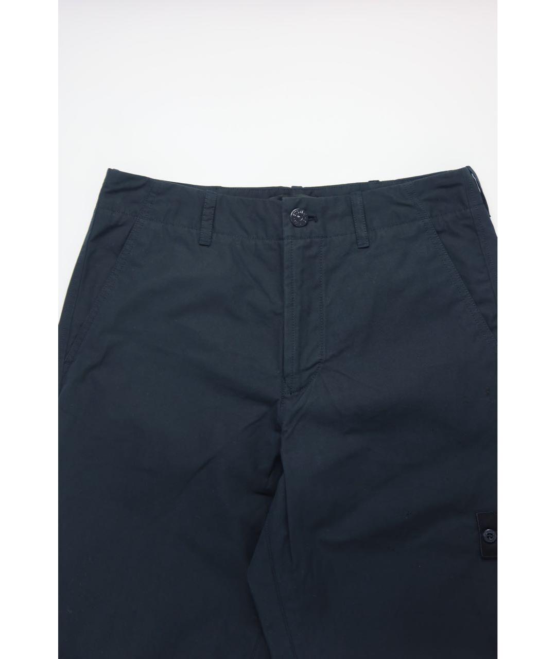 STONE ISLAND Темно-синие хлопковые повседневные брюки, фото 3