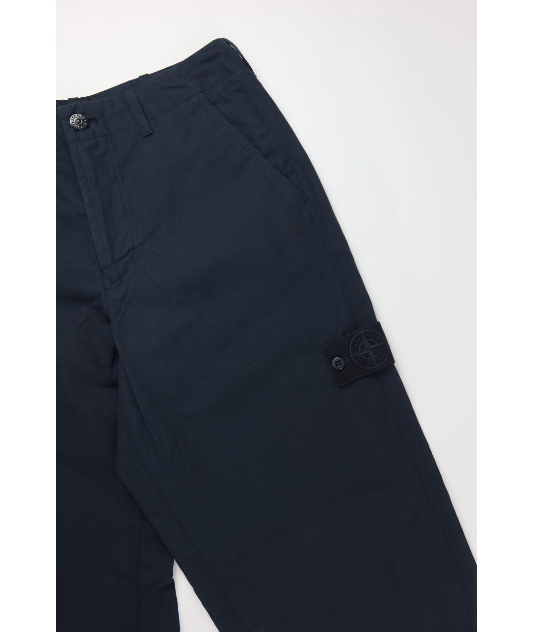 STONE ISLAND Темно-синие хлопковые повседневные брюки, фото 2