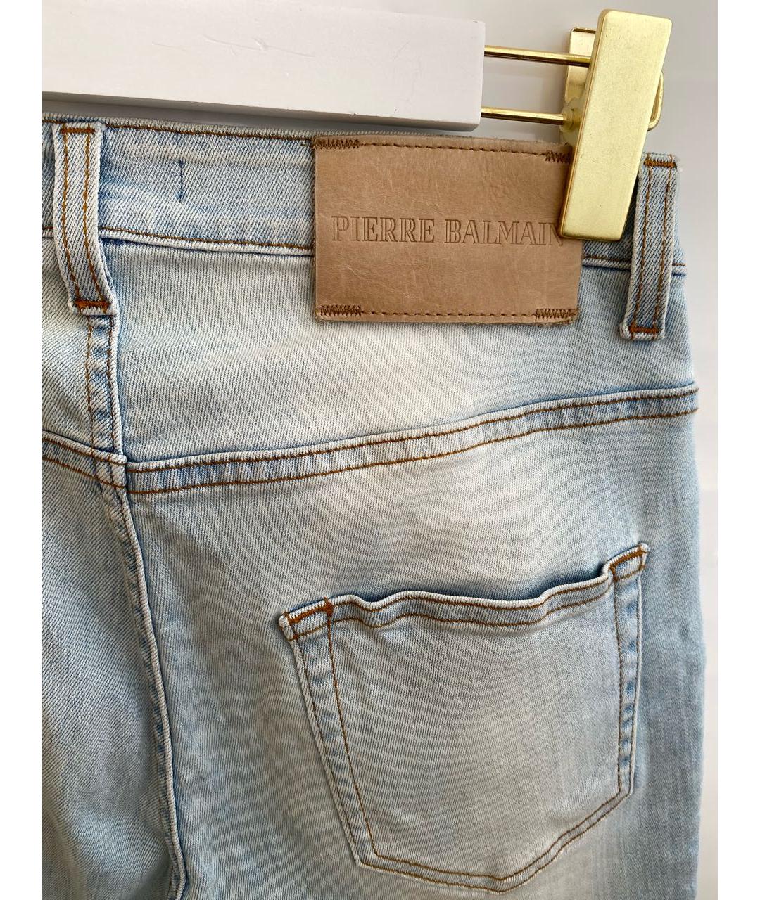 PIERRE BALMAIN Голубые хлопковые джинсы слим, фото 3