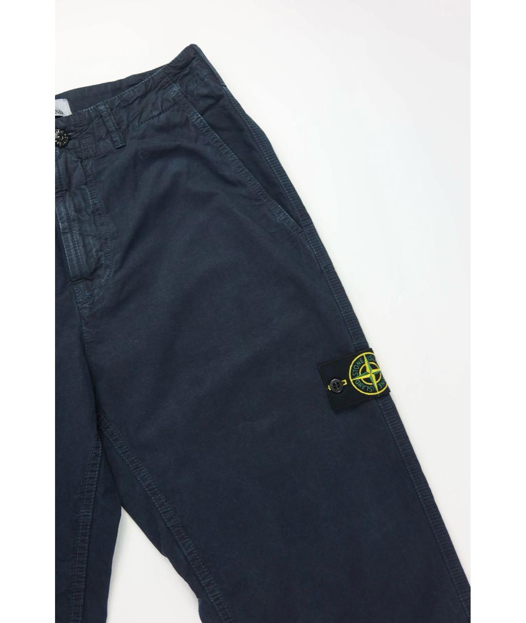 STONE ISLAND Темно-синие хлопковые повседневные брюки, фото 2