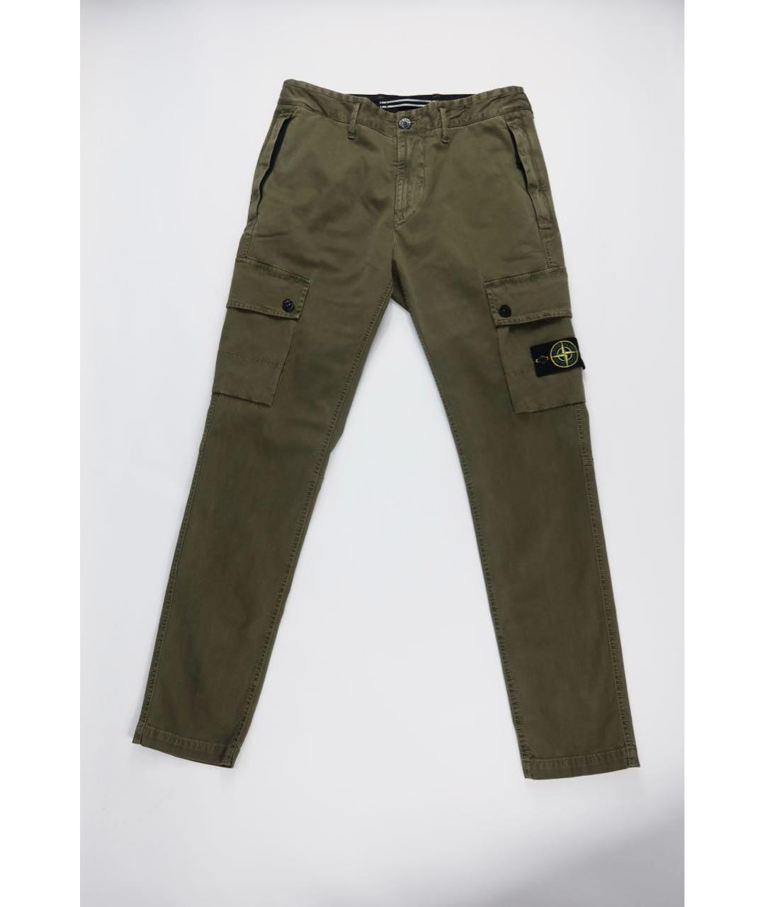 STONE ISLAND Хаки хлопковые повседневные брюки, фото 6