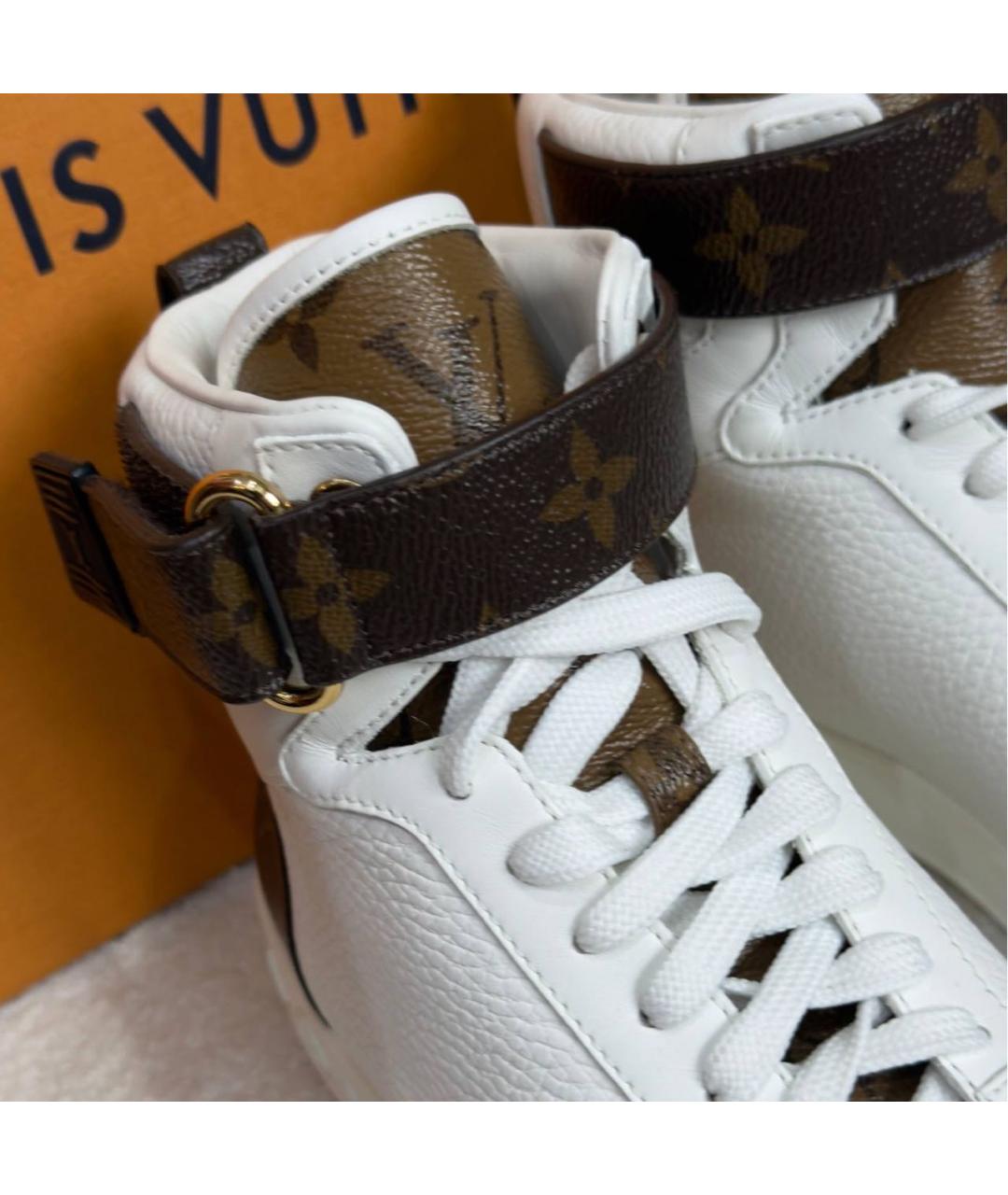 LOUIS VUITTON Белые кожаные кроссовки, фото 4