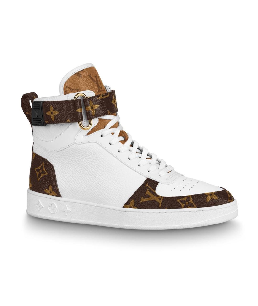 LOUIS VUITTON Белые кожаные кроссовки, фото 9
