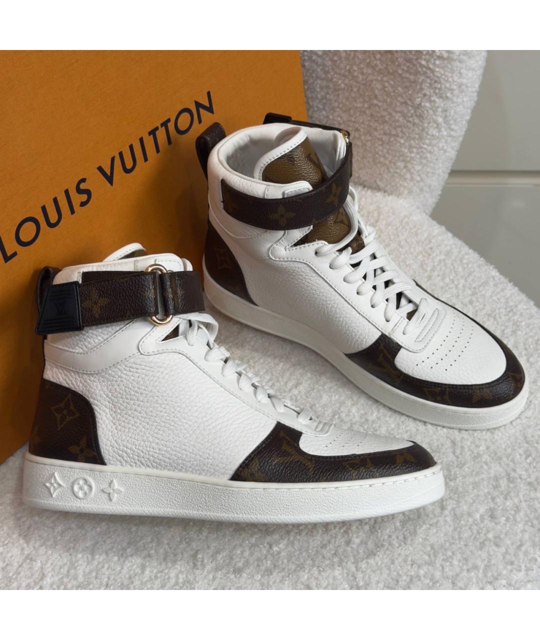 LOUIS VUITTON Белые кожаные кроссовки, фото 3