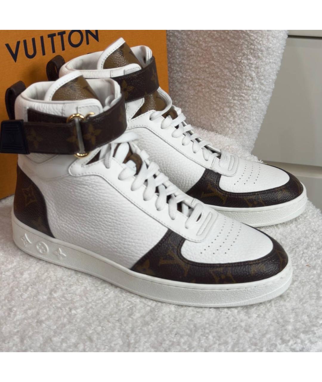 LOUIS VUITTON Белые кожаные кроссовки, фото 8