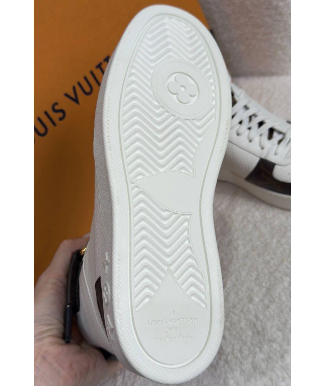 LOUIS VUITTON Белые кожаные кроссовки, фото 6