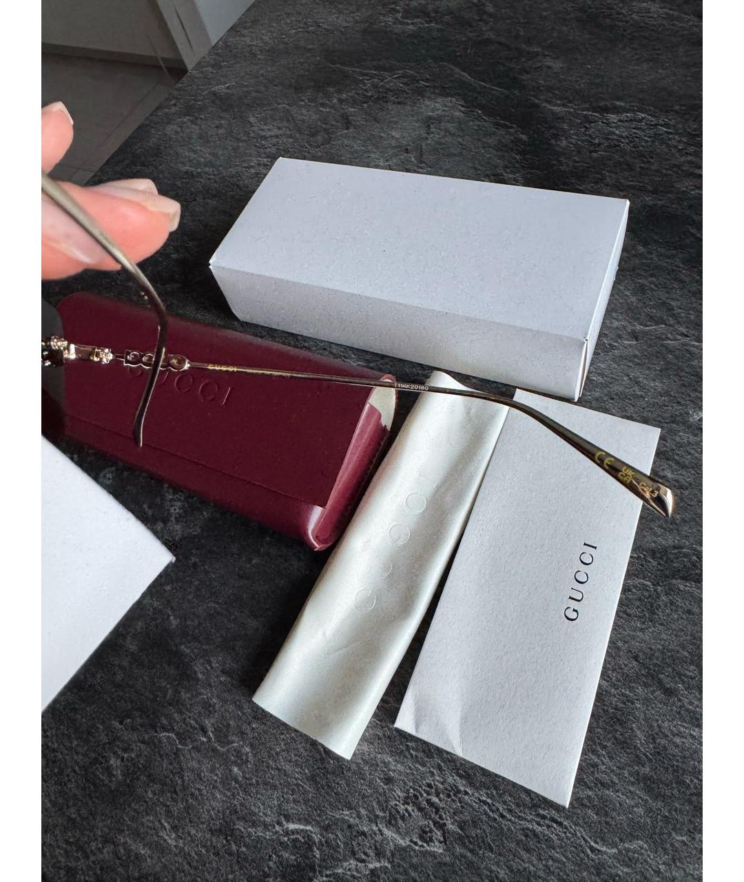 GUCCI Черные металлические солнцезащитные очки, фото 4