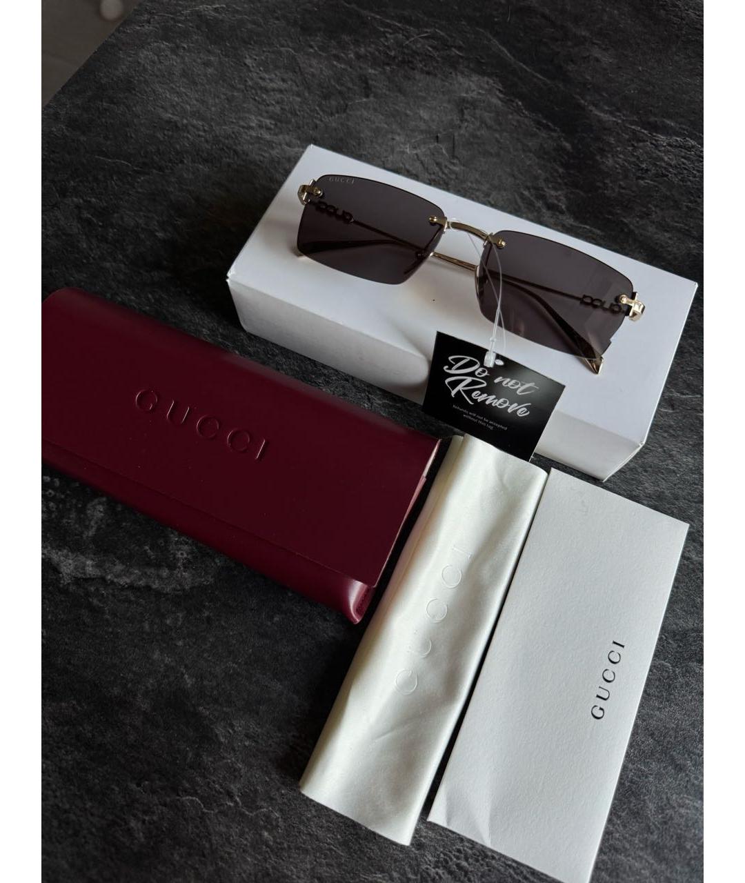 GUCCI Черные металлические солнцезащитные очки, фото 2