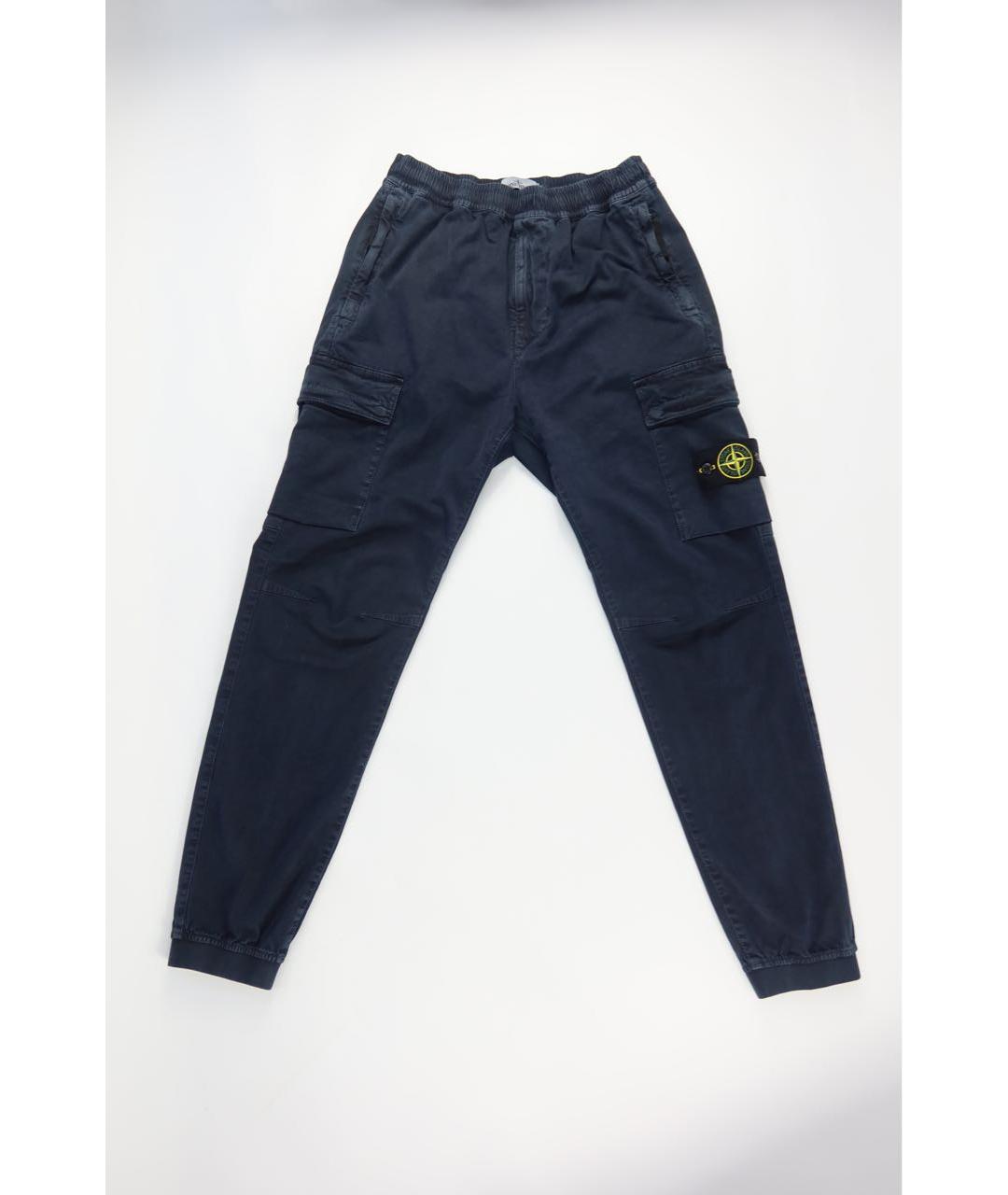 STONE ISLAND Темно-синие хлопковые повседневные брюки, фото 6