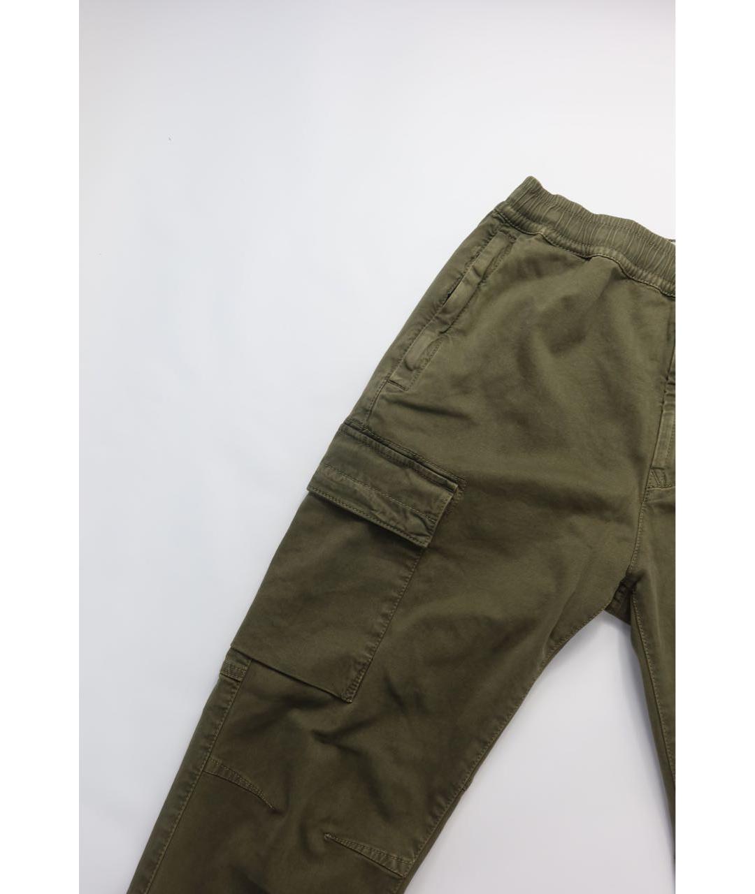 STONE ISLAND Хаки хлопковые повседневные брюки, фото 3