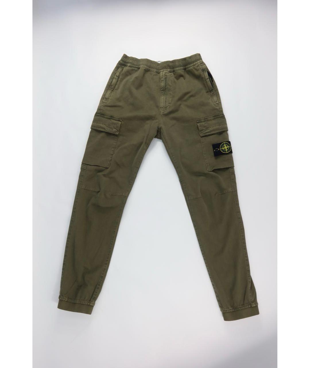 STONE ISLAND Хаки хлопковые повседневные брюки, фото 6