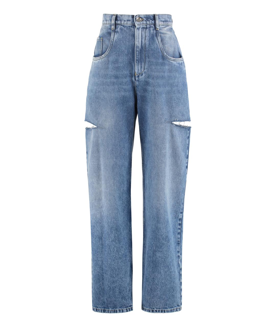 MAISON MARGIELA Синие хлопковые прямые джинсы, фото 1