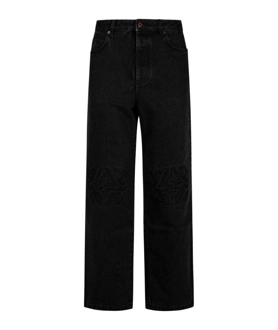 LOEWE Черные хлопковые прямые джинсы, фото 2