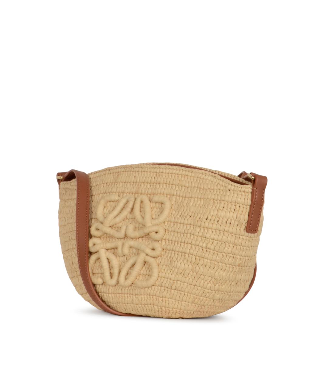 LOEWE Бежевая рафия сумка через плечо, фото 3