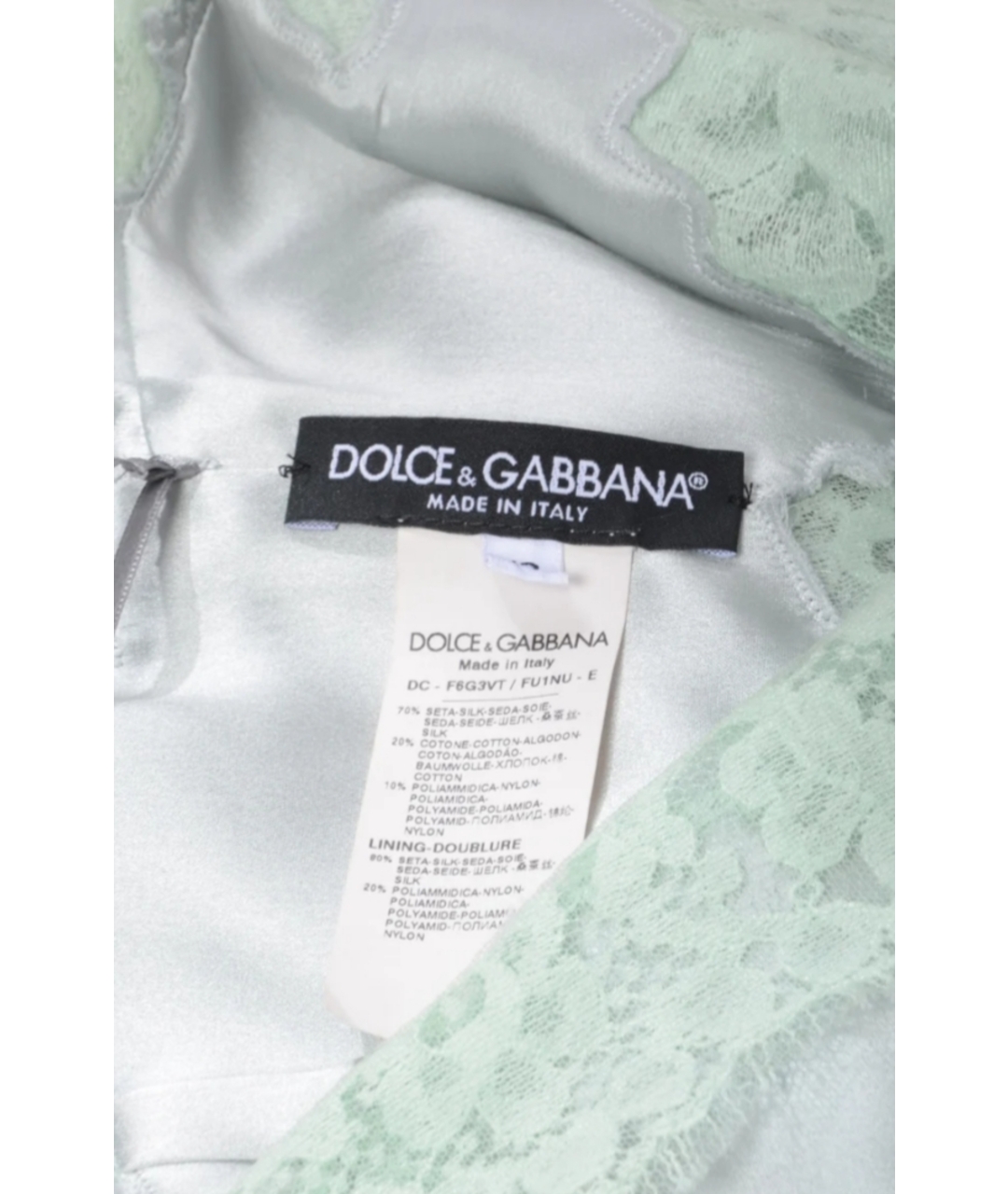 DOLCE&GABBANA Бирюзовое шелковое повседневное платье, фото 4