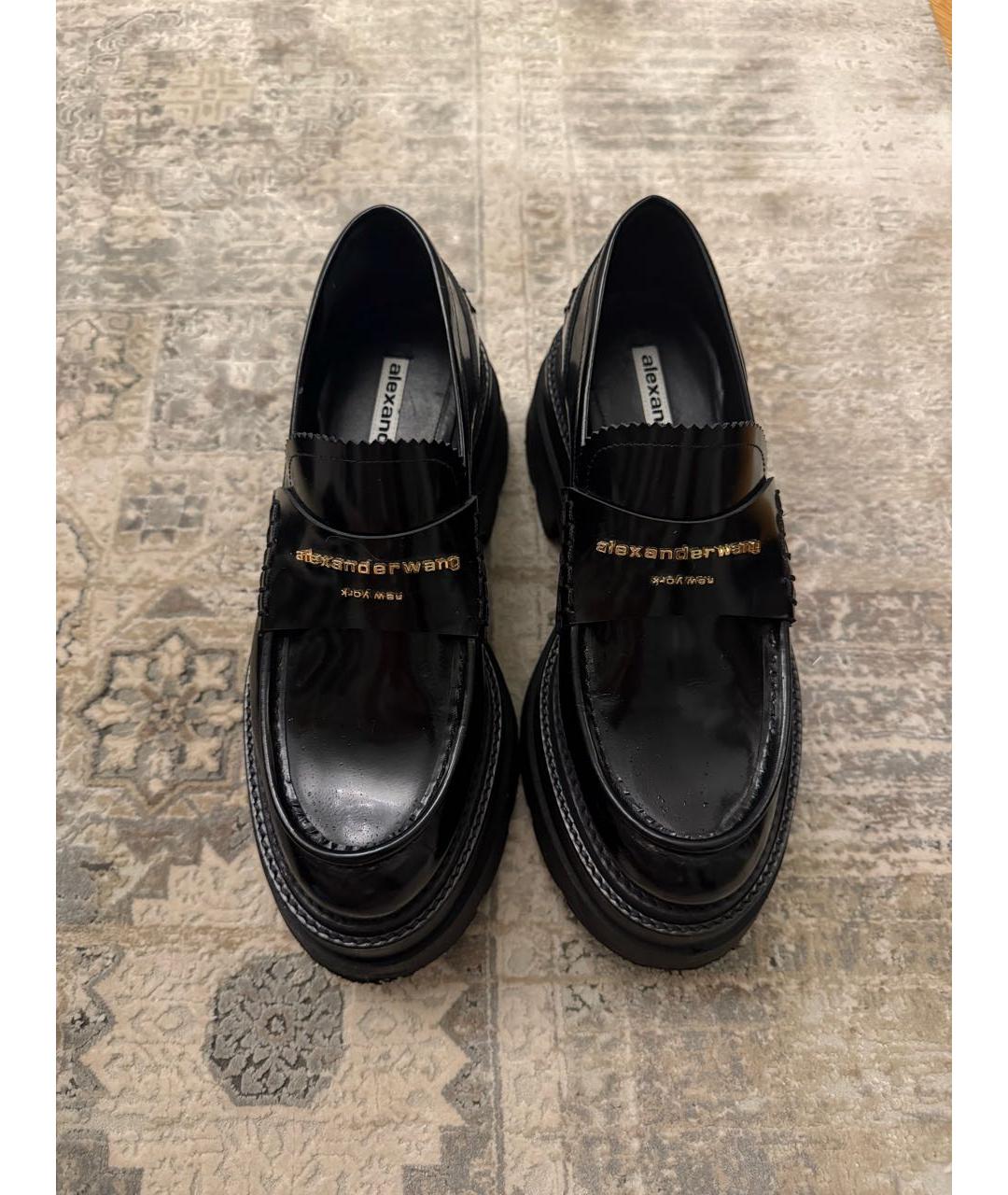 ALEXANDER WANG Черные лоферы из лакированной кожи, фото 2