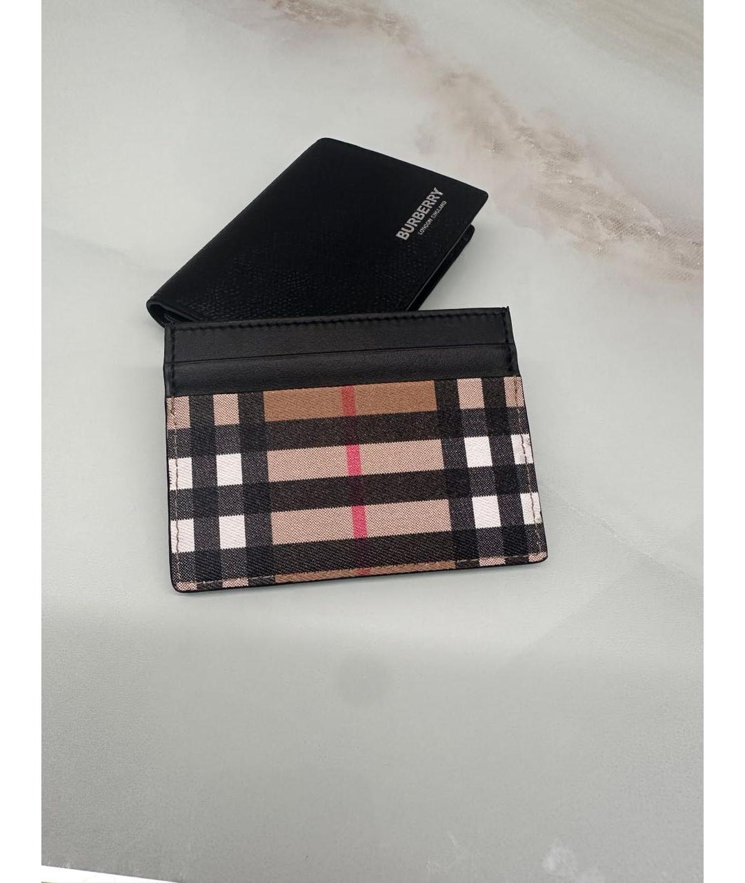 BURBERRY Черная кожаная визитница, фото 3