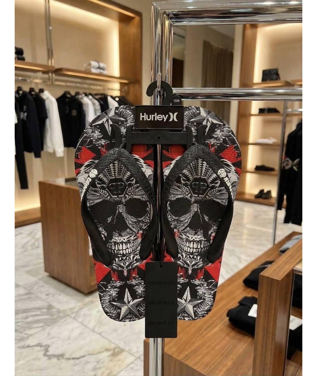 PHILIPP PLEIN Черные резиновые шлепанцы, фото 2