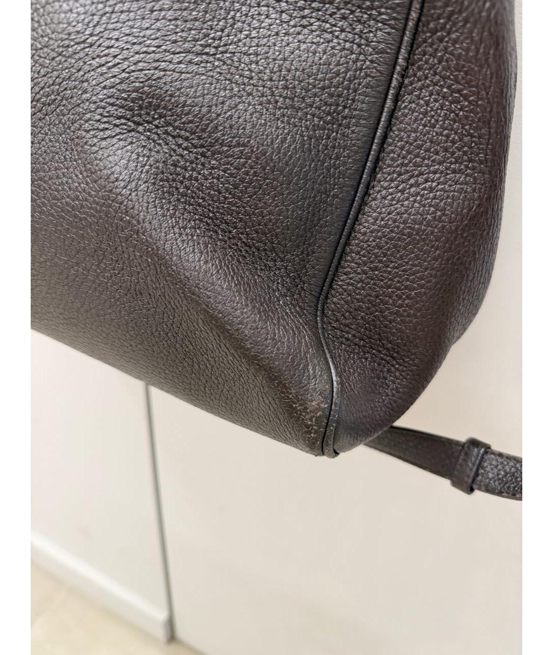 TRUSSARDI Коричневая кожаная сумка тоут, фото 3