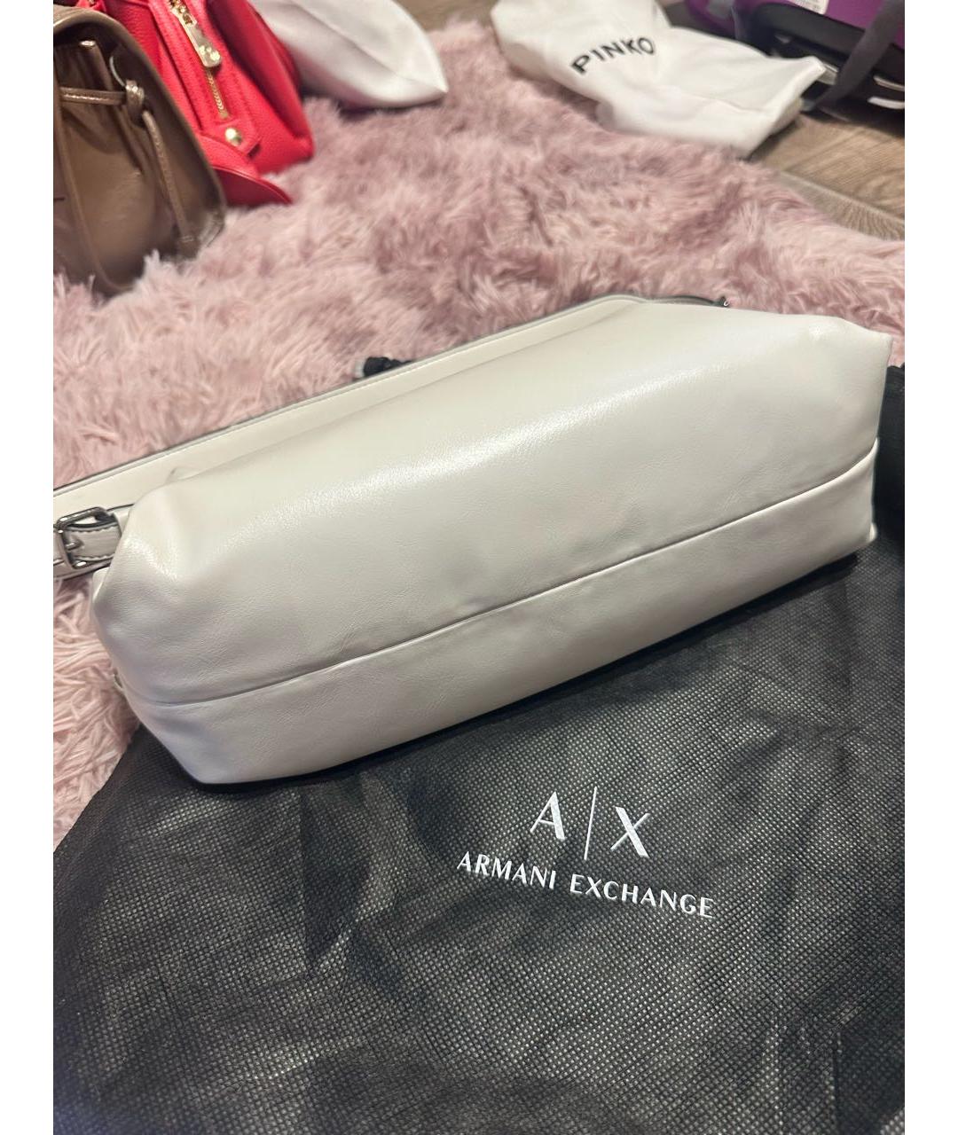 ARMANI EXCHANGE Белая сумка с короткими ручками из искусственной кожи, фото 7