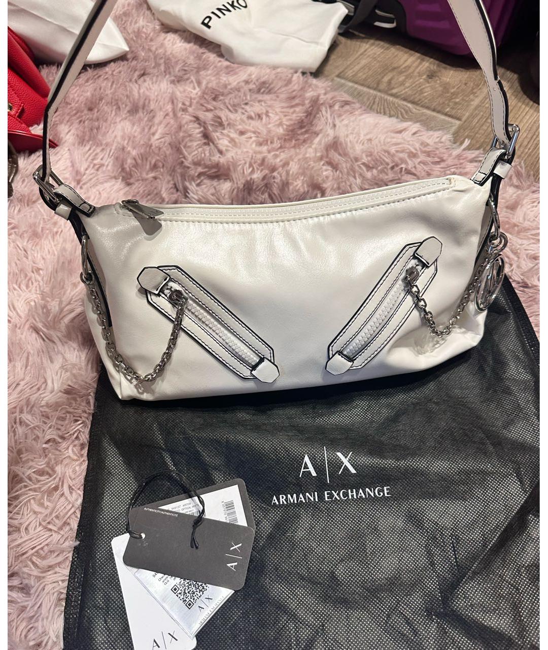ARMANI EXCHANGE Белая сумка с короткими ручками из искусственной кожи, фото 2