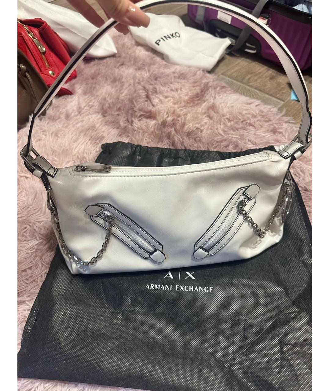 ARMANI EXCHANGE Белая сумка с короткими ручками из искусственной кожи, фото 9