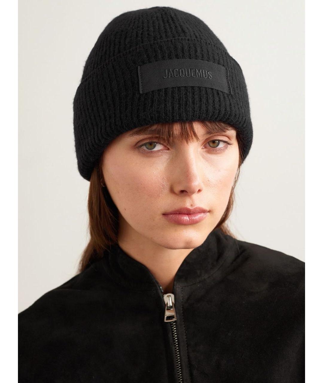 JACQUEMUS Черная шерстяная шапка, фото 3