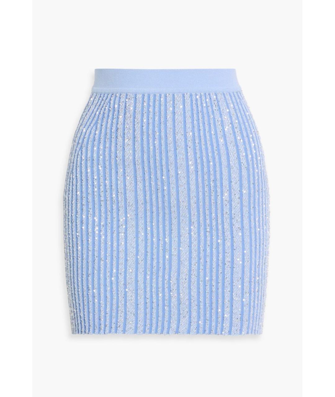 MISSONI Голубая вискозная юбка мини, фото 4