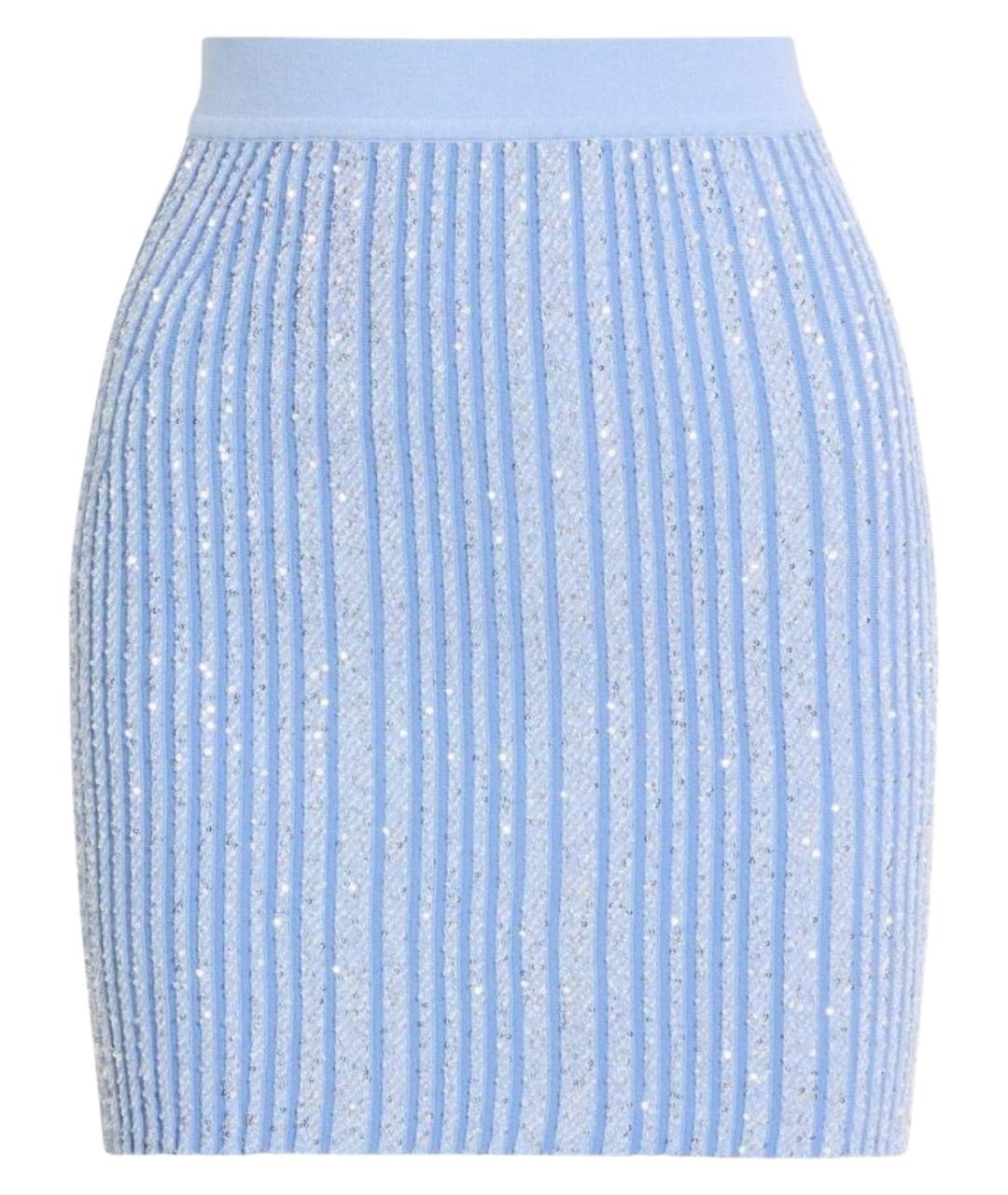 MISSONI Голубая вискозная юбка мини, фото 1