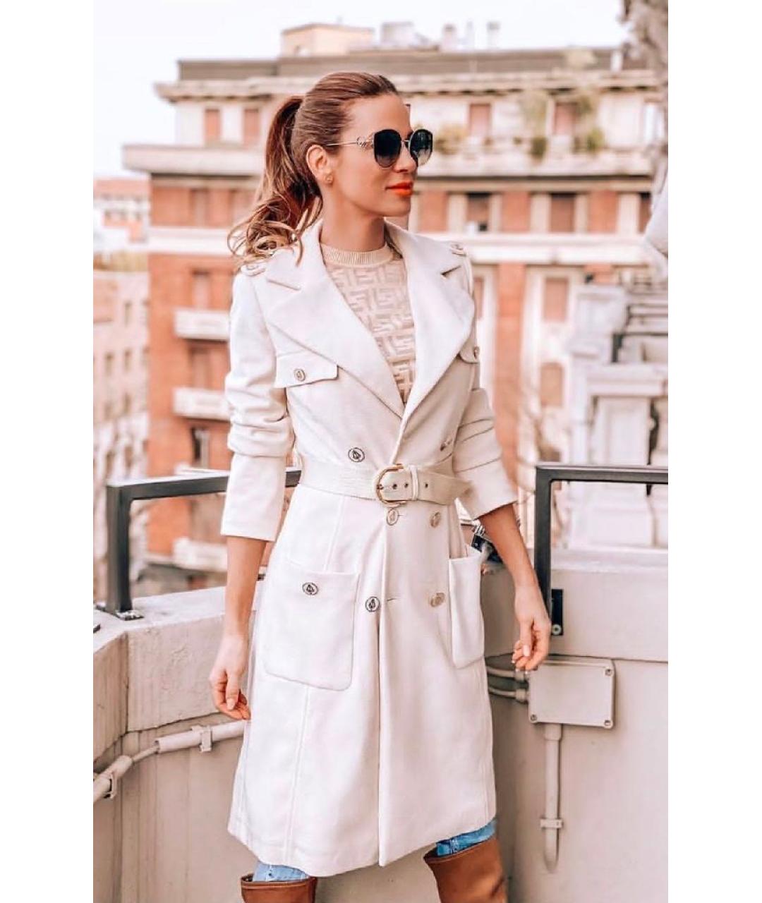 ELISABETTA FRANCHI Бежевый тренч/плащ, фото 9