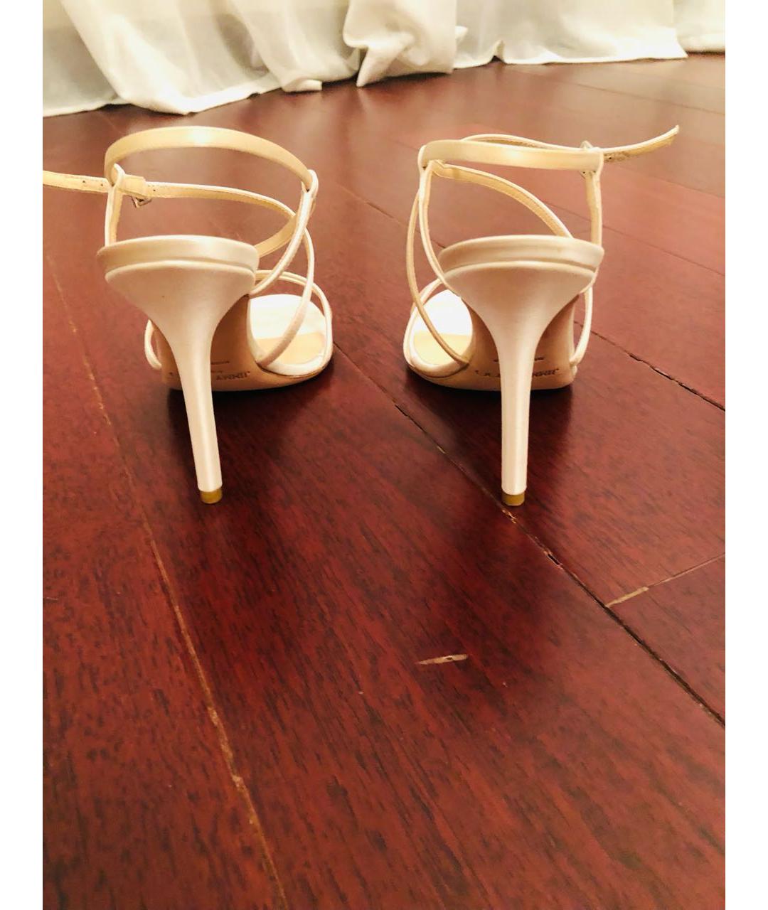 JIMMY CHOO Белые текстильные босоножки, фото 4