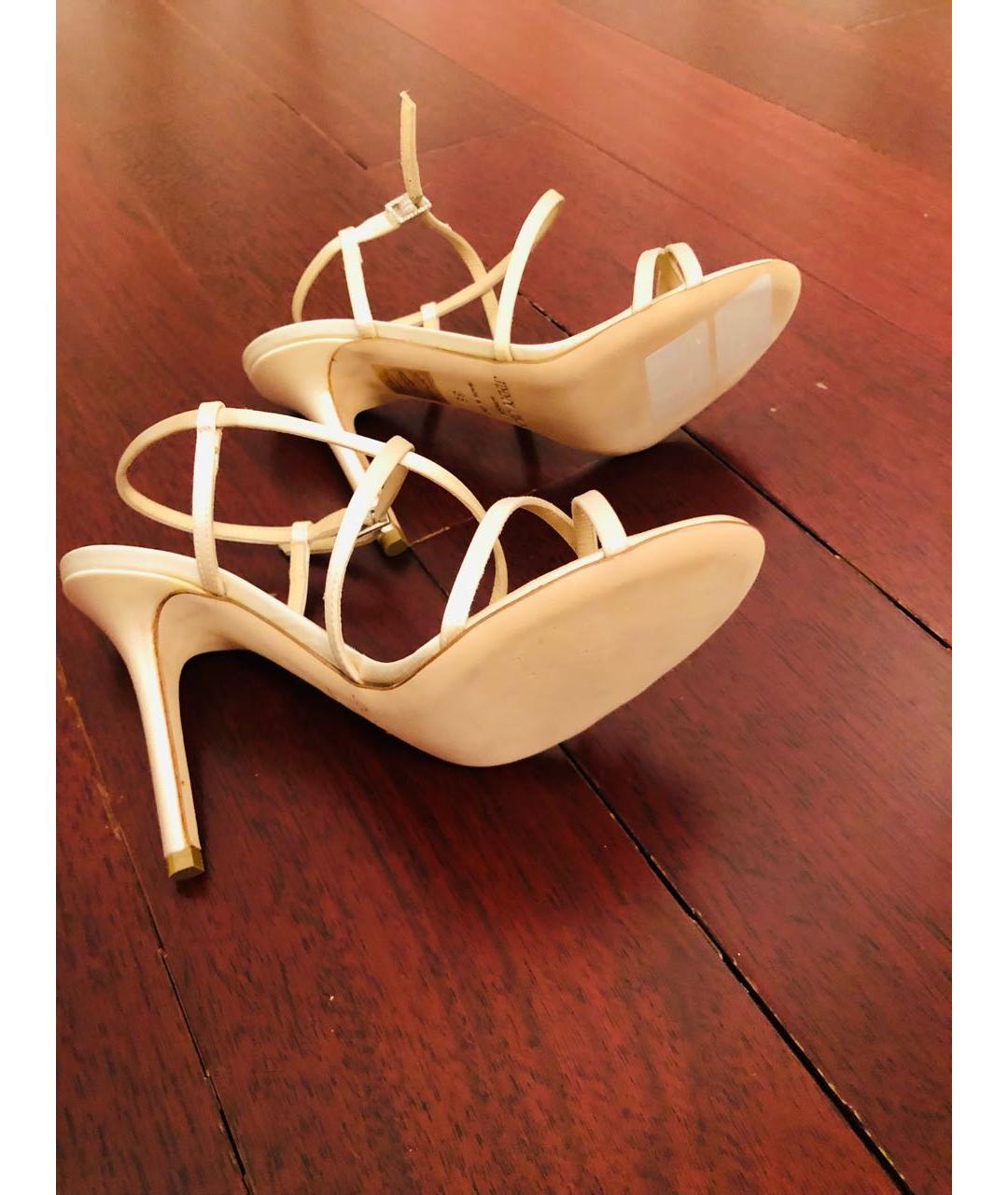 JIMMY CHOO Белые текстильные босоножки, фото 5