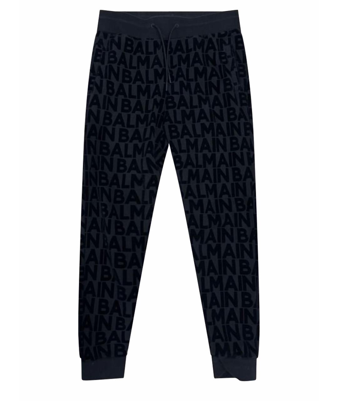 BALMAIN Черные хлопко-эластановые повседневные брюки, фото 1