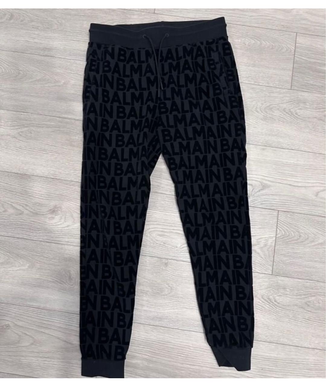 BALMAIN Черные хлопко-эластановые повседневные брюки, фото 6