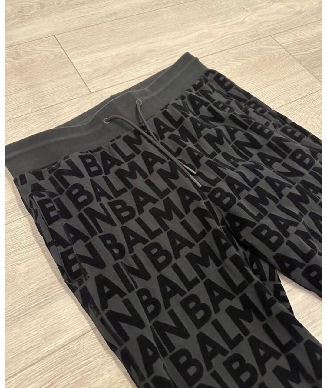 BALMAIN Черные хлопко-эластановые повседневные брюки, фото 3