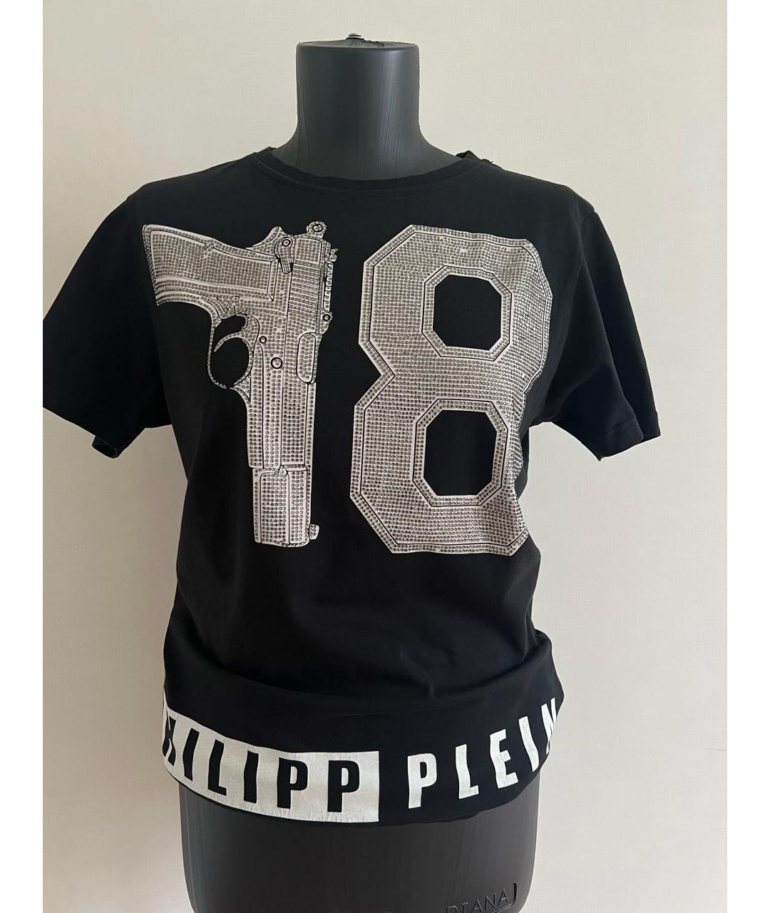 PHILIPP PLEIN Черная хлопковая футболка, фото 6