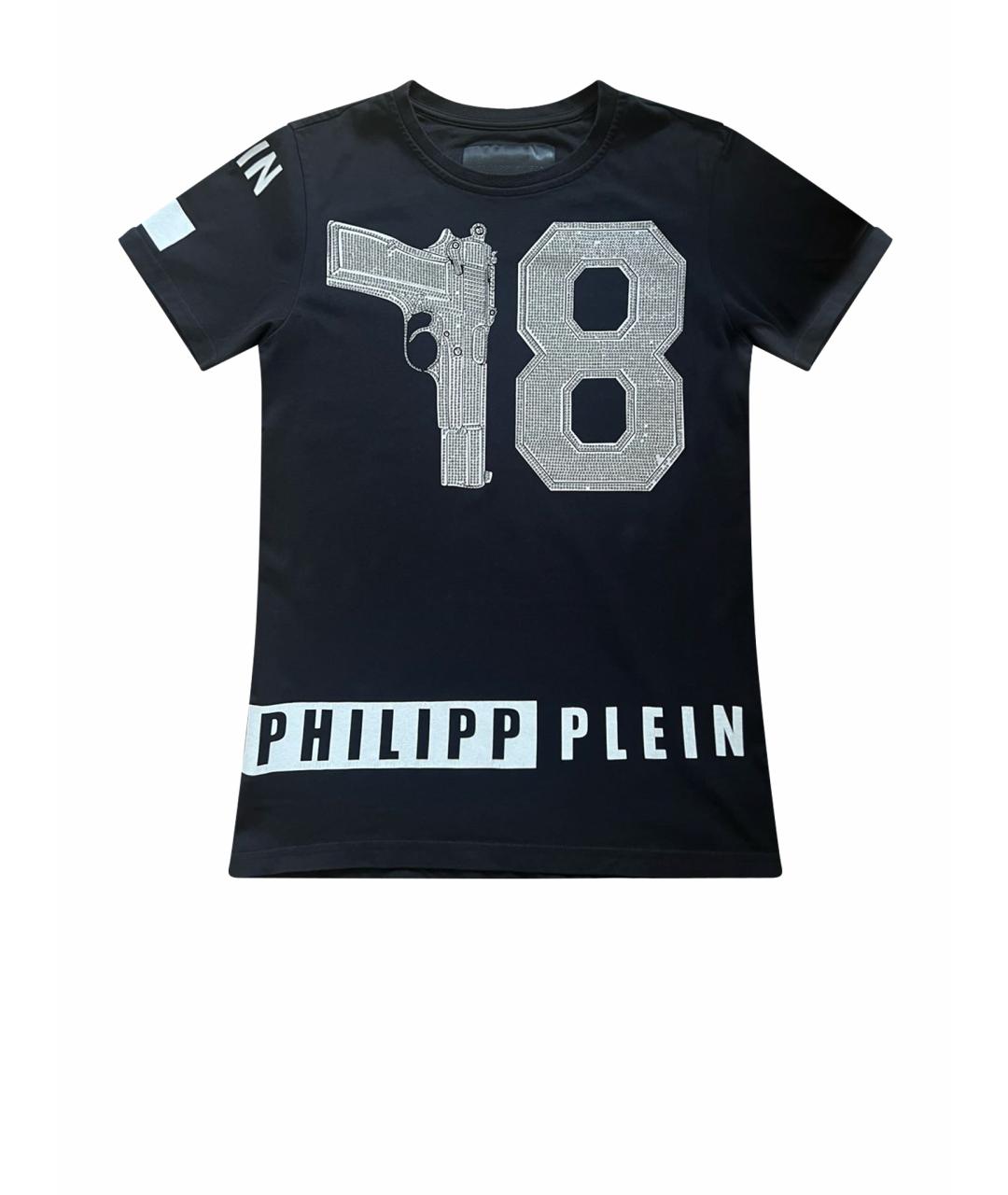 PHILIPP PLEIN Черная хлопковая футболка, фото 1