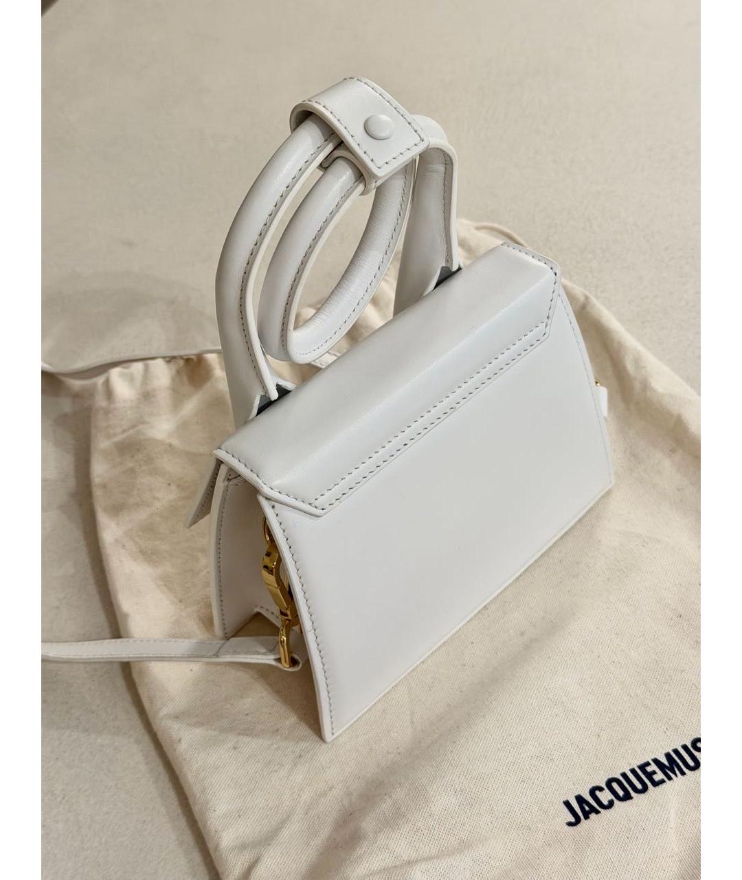 JACQUEMUS Белая кожаная сумка через плечо, фото 6